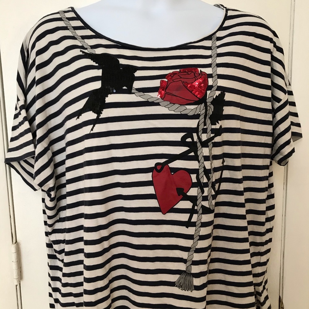 H&M Rose and Blackbird Sequined Top